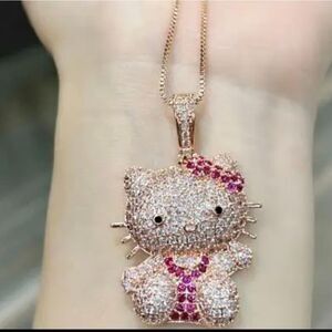 Hello Kitty Bling Sparkling Rose Gold Necklace